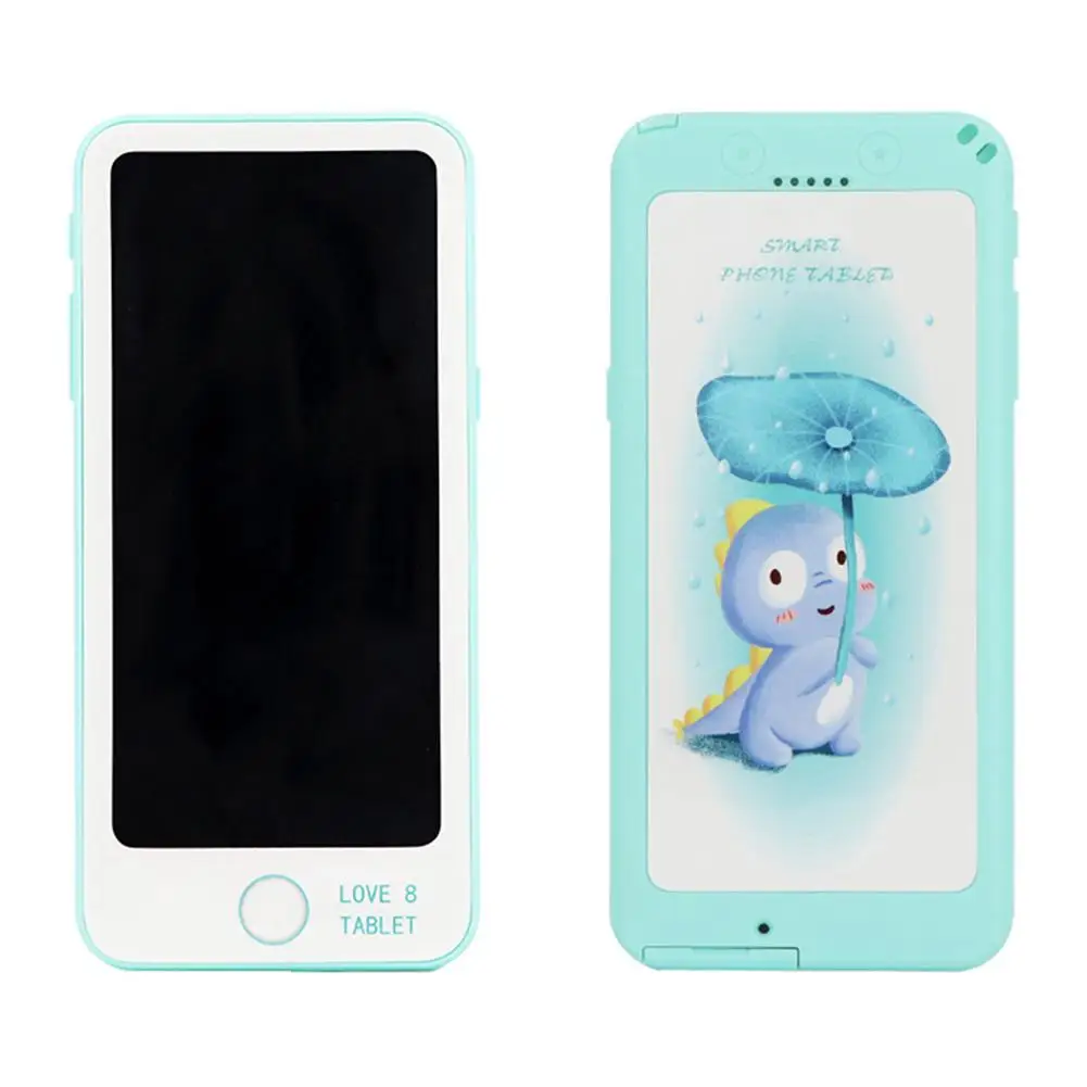 Hobbylane 6-дюймовый ЖК-дисплей планшет для детей раннего обучения картина электронная доска для письма форма мобильного телефона альбом для рисования игрушки - Цвет: Mint Green