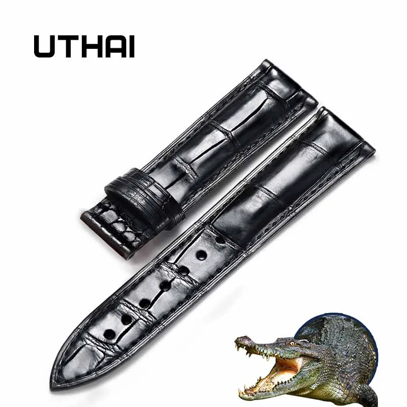 Ремешок UTHAI Z03 из крокодиловой кожи для мужских и женских часов 12/14/16/18/19/20/22 / 24