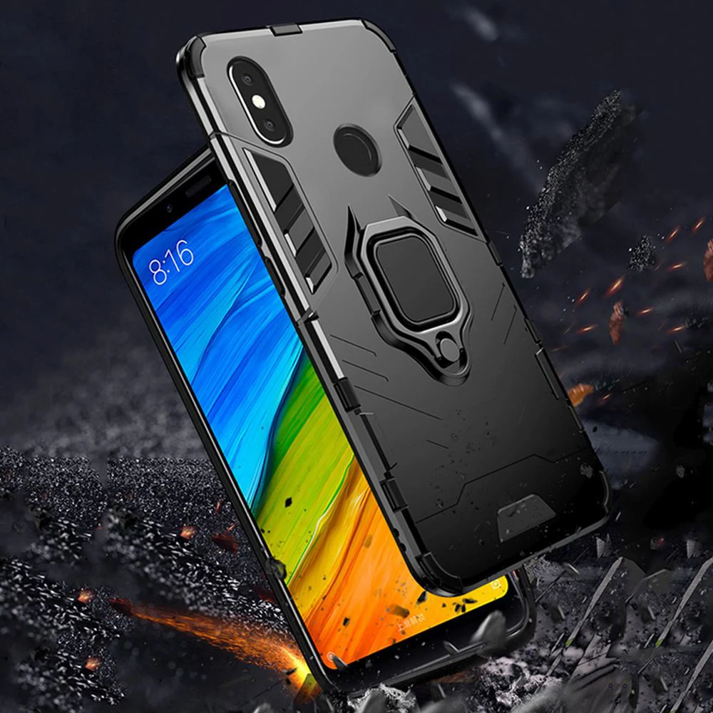 Мужской бронированный металлический чехол-держатель с кольцом на палец для Xiaomi Mi