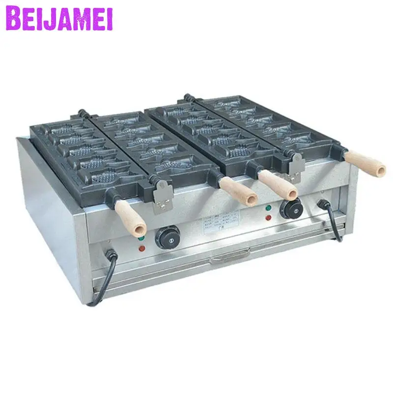 

BEIJAMEI Electric Commercial Taiyaki Ice Cream Making Machine Korea Fish shape Open Mouth Taiyaki Maker Machine