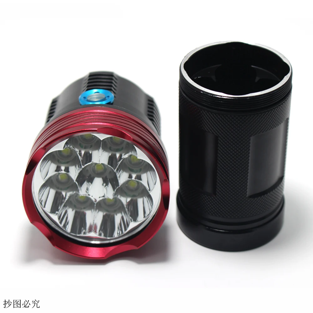 8000 Люмен King XM-L 9* T6 светодиодный фонарь светодиодный водонепроницаемый фонарь для кемпинга, походов и охоты 4x18650 аккумулятор+ зарядное устройство