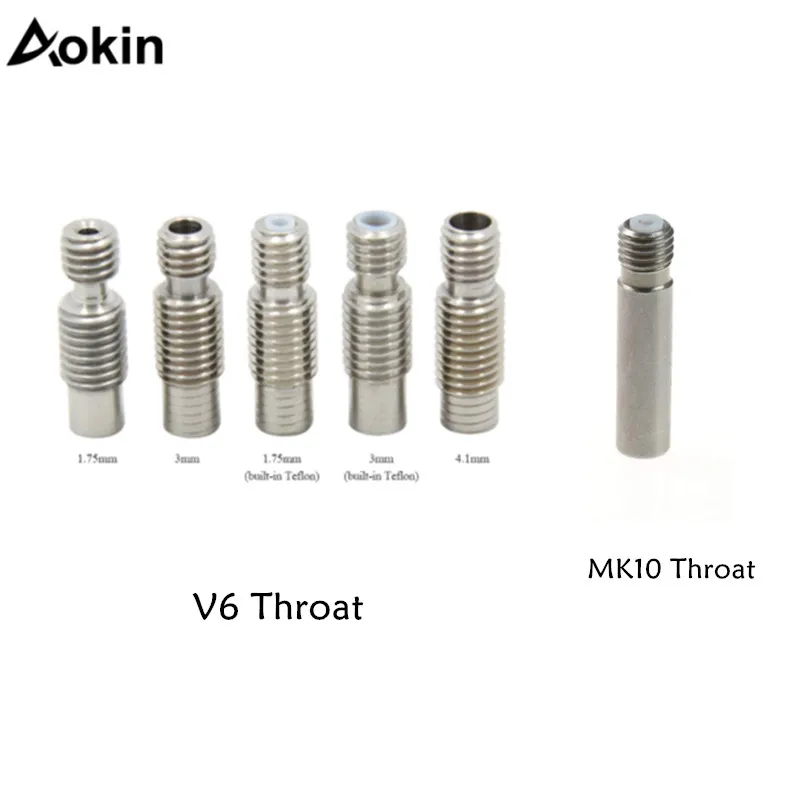 Горловина V6 MK10 из нержавеющей стали тефлоновая трубка Bowden с длинной резьбой для