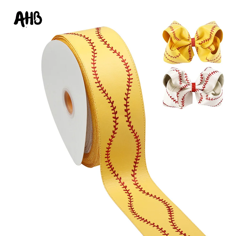 

AHB 75mm Leather Ribbon Olive Branch Glitter Printed Ribbons for DIY Hairbows Accessories Party Decor Materials 2yards