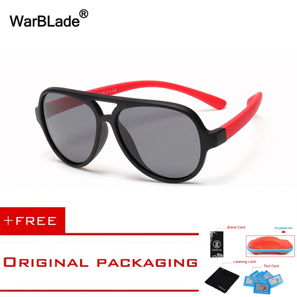 Warblade Flexible Kids Sunglasses Polarized Vintage Tr90 Sungllasses Boys Birls Soft Silicone