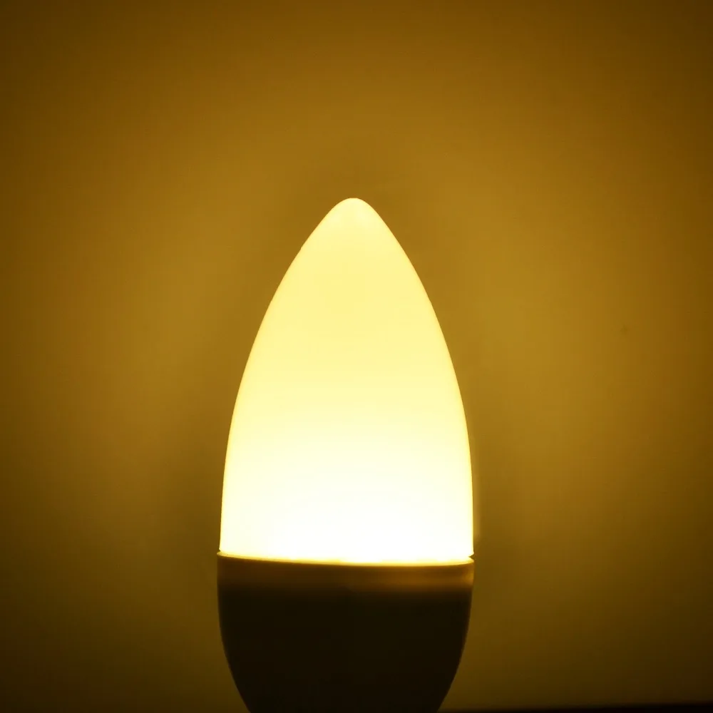 10 шт./лот E14 Светодиодный светильник в форме свечи AC 220 В светодиодный светильник люстра лампа свечи лампы 3 Вт лампы декоративный светильник Теплый/белый энергосберегающий