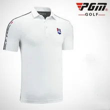 PGM Golf Мужская футболка с коротким рукавом летняя спортивная одежда соревновательная Одежда для гольфа шелковая ткань молочного цвета YF171