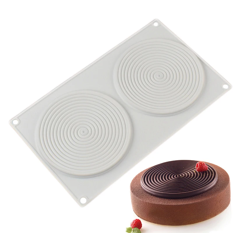 

DINIWELL 3D Silicone Molds 2 Holes Water Ripple Shape Baking Tools For Chololate Mousse