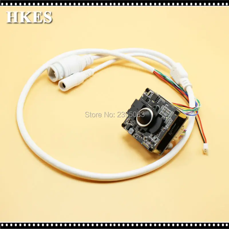 

HKES 4pcs/lot Home Security Mini POE IP Camera Module with RJ45 Port Cable and 3.7mm Lens