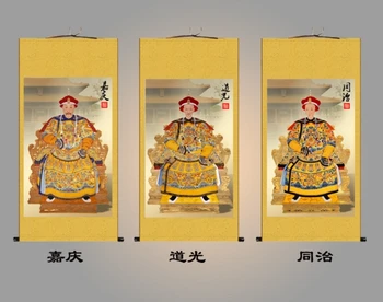 

55*105cm Chinese painting paper The Qing Dynasty jiaqing daoguang tongzhi emperor silk cloth old scroll painting