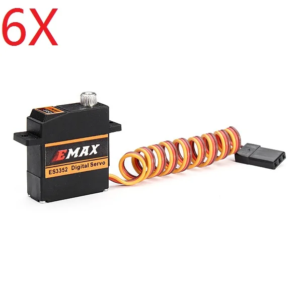 6X EMAX ES3352 12 4g мини металлическая передача цифровая сервопривод для RC самолета|digital