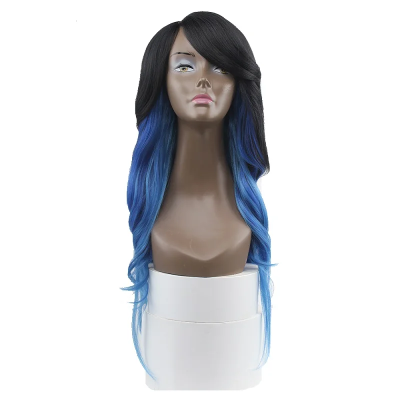 Alinova Body Wave Synthetic Hair Wigs Lpart& Lace Front Synthetic Lace Front Wig For Black Women 150% Density - Color: DXRBLUE