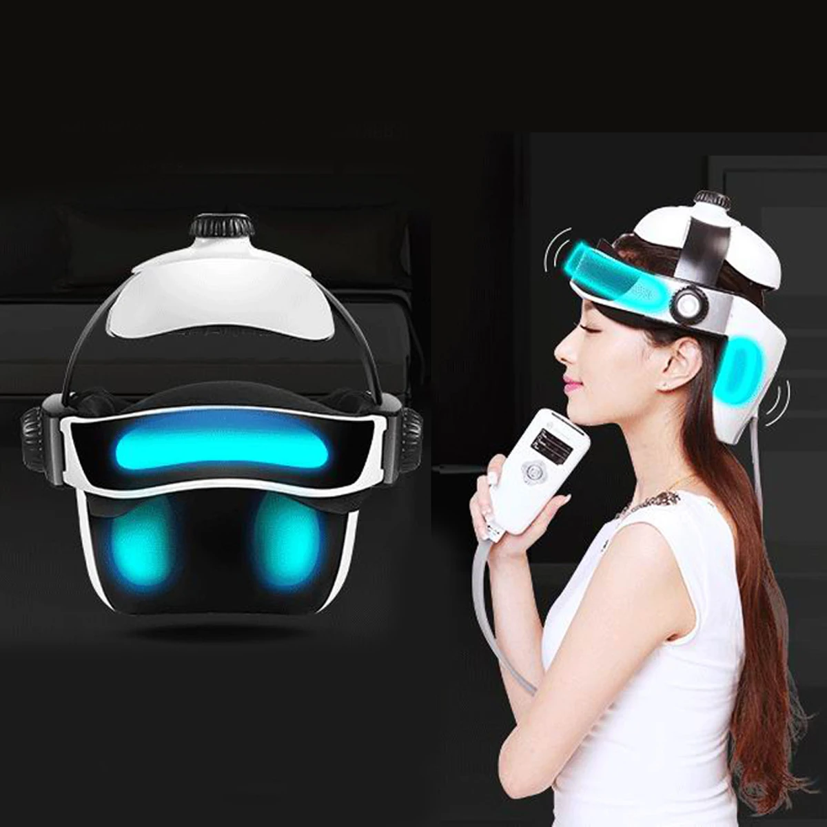 

New Electric Head Massager Brain Massage Adjustable Size Instrument Helmet With Music Head Massage Life Relaxation Health Care