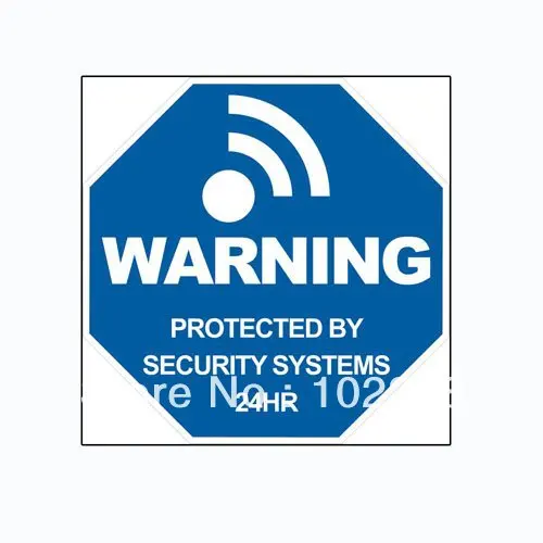 Alarm Warning Sticker Decal for Home Security Burglar Alarm System AT