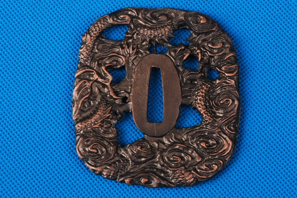 Изящный Дракон резной Сплав Tsuba фитинг для японских самурайский меч катана или