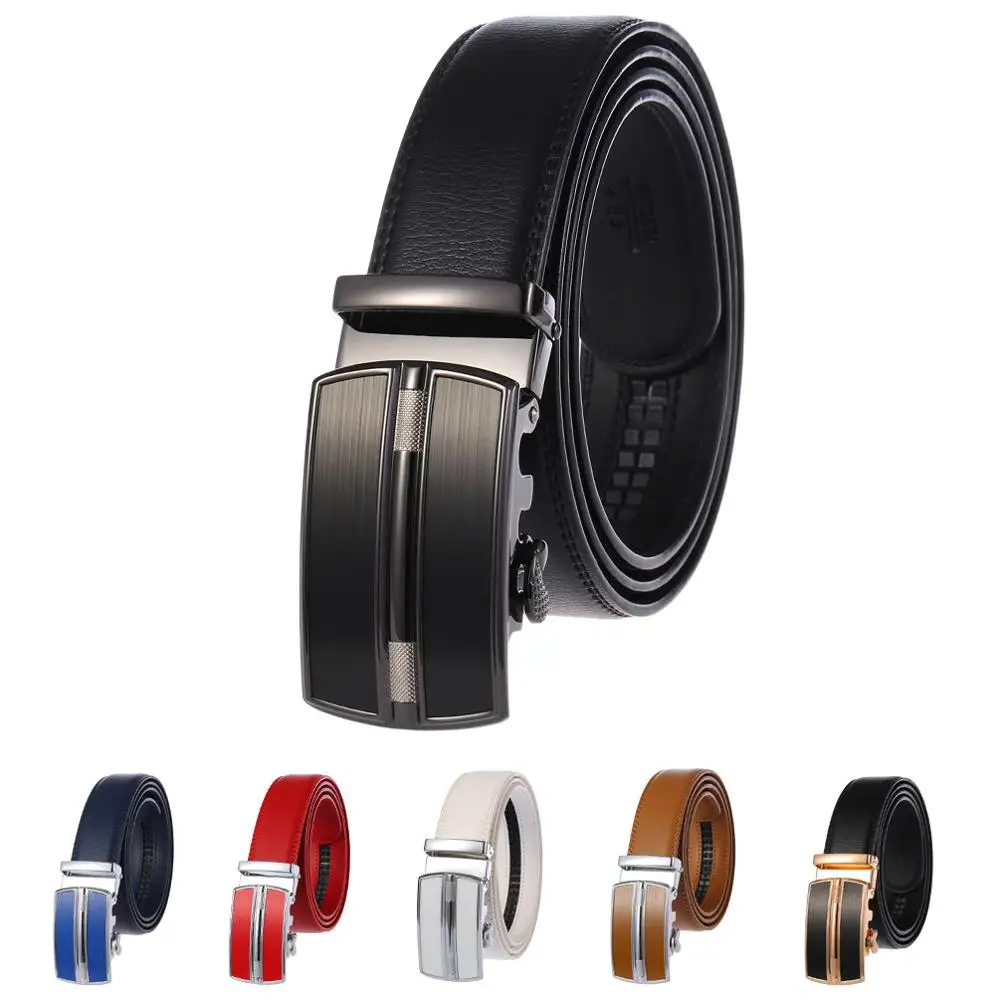 

6 Color Cowskin Genuine Leather Belt Automatic Bucklle Belt Designer Mens Belts Body 3.5cm Wide