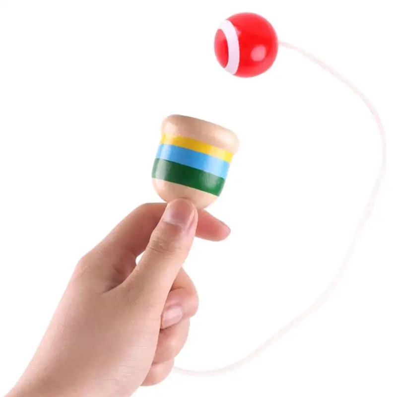 1 шт Цветной детей Oyuncak наклейка в виде шара взаимодействия образования зрительно-моторная координация игры в мяч деревянный квалифицированных чашки забавные игрушки