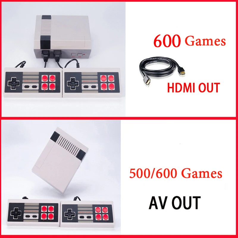 HDMI/AV выход Мини ТВ портативная игровая консоль видео игровая консоль с 500/600 различными NES играми встроенными для 4K tv PAL& NTSC