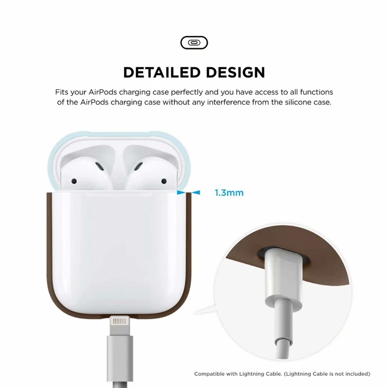 Ультратонкий чехол VETOMEET для беспроводных Bluetooth наушников AirPods из силикона и ТПУ