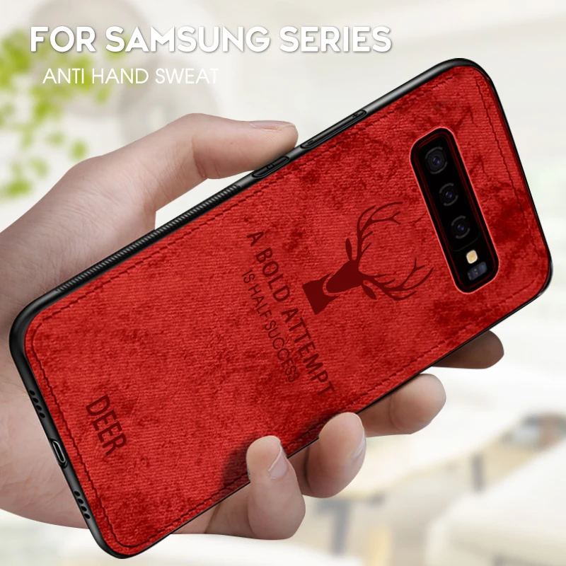

Phone Case For Samsung Galaxy S10e S10 Plus S8 S9 Plus Deer Cloth Cover Soft Case For Samsun Gala M10 M20 A6 A8 Plus A9 2018 A9S