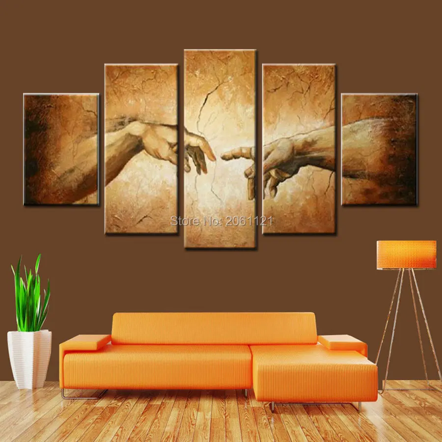 

Creation of Adam! Hand of god! Hand made Religion wall painting famous oil painting copy of Michelangelo Sistine Chapel frescoes
