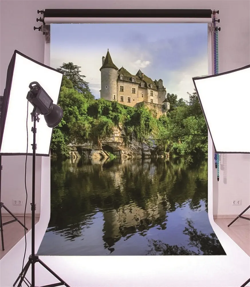 Photography Backdrop River Dordogne France Europa Scenic Landscape Country Countryside Rural Castle Photo Background | Электроника