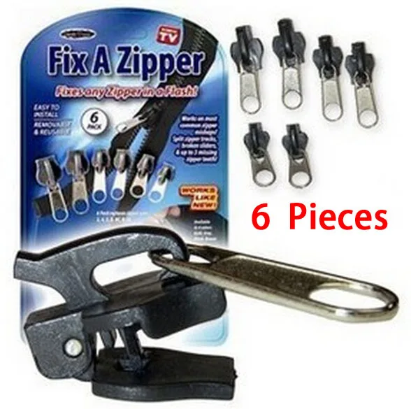 

(Order 2 lots -25%) 6pcs/lot Fix A Zipper As Seen On TV Magic Zipper Fix Any Zipper Sliders Quickly Instant Zipper Factory Price