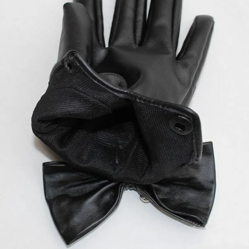 Женские Мотоциклетные Перчатки из ПУ кожи с заклепками и бантом|pu leather gloves|gloves for