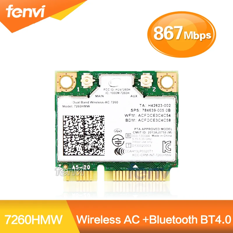 Двухдиапазонный беспроводной Wifi карта для Intel AC7260 7260HMW ac Mini PCI-E 2,4 г/5 ГГц Wlan Bluetooth 4,0 Wifi карта 802,11 ac/a/b/G/n