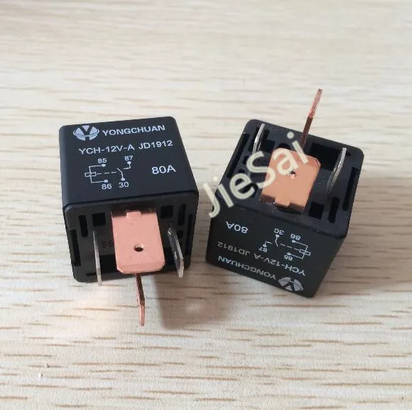 

YCL-12V-A copper 6.3mm+9.5mm pin 4pin 12V/24V 80A automotive relay car relay for Car modification