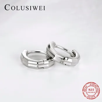

COLUSIWEI Fashion 100% Real 925 Sterling Silver Stereoscopic Hoop Earrings Simple Classic Jewelry For Women Birthday Present