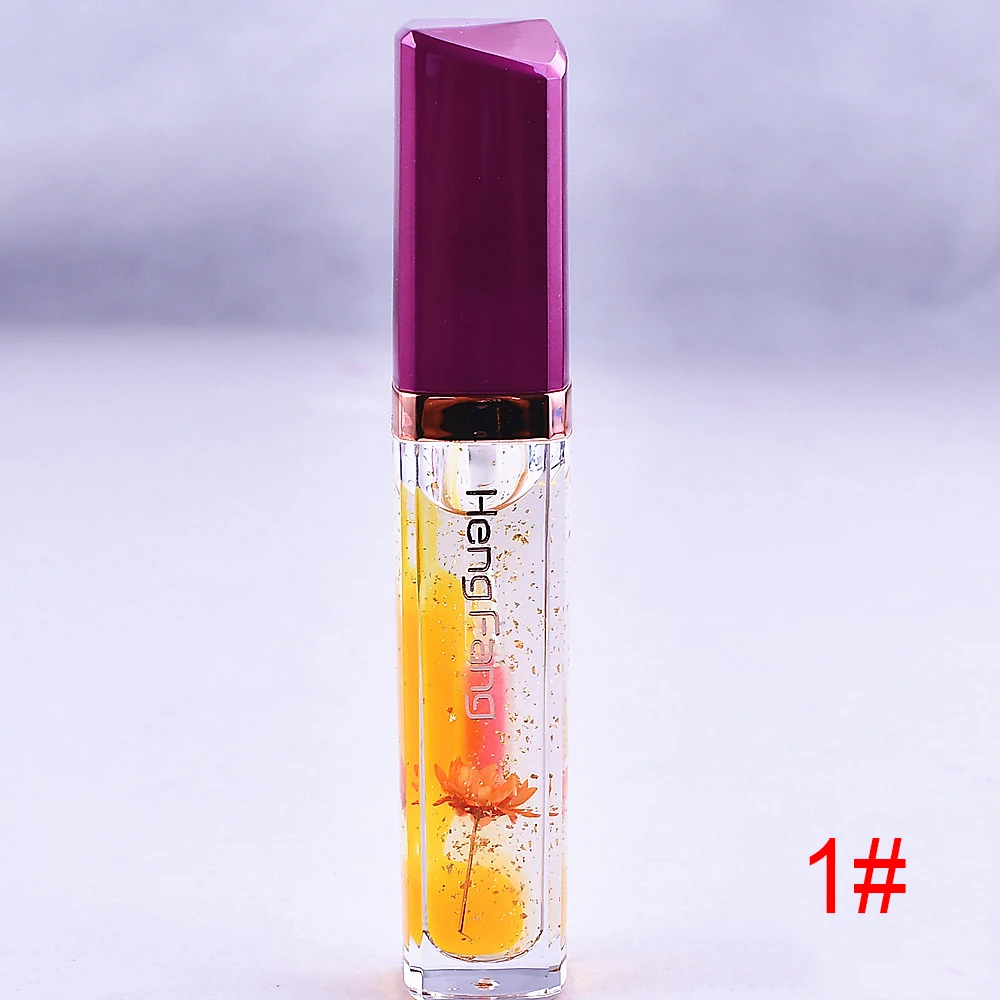 Влагостойкая прозрачная губная помада с кристаллами 3 цвета цветочный блеск для губ Золотая фольга с функцией изменения цвета в зависимости от температуры блеск для губ TSLM1