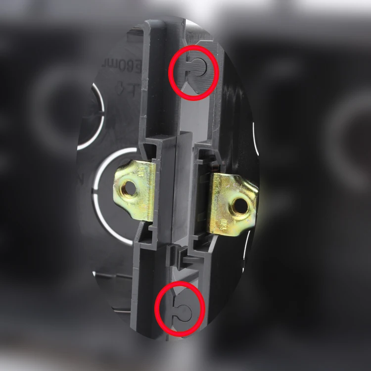 Black Color 86mm Hiding Installation Concealed Mount Box Enclosure Junction Wiring Boxes For Wall Outlet Panel