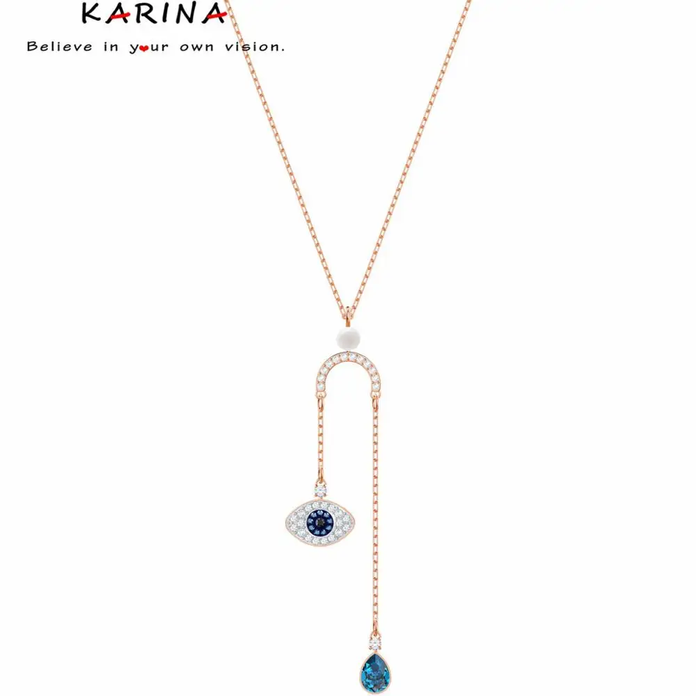 KARINA Lucky Eye Дня матери ключицы цепи женское ожерелье яркий кристалл девушка
