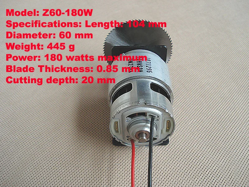 12V-18V no-load current motor with saw blade set as for mini Automatic lawn mower Wood crafts cutting machine