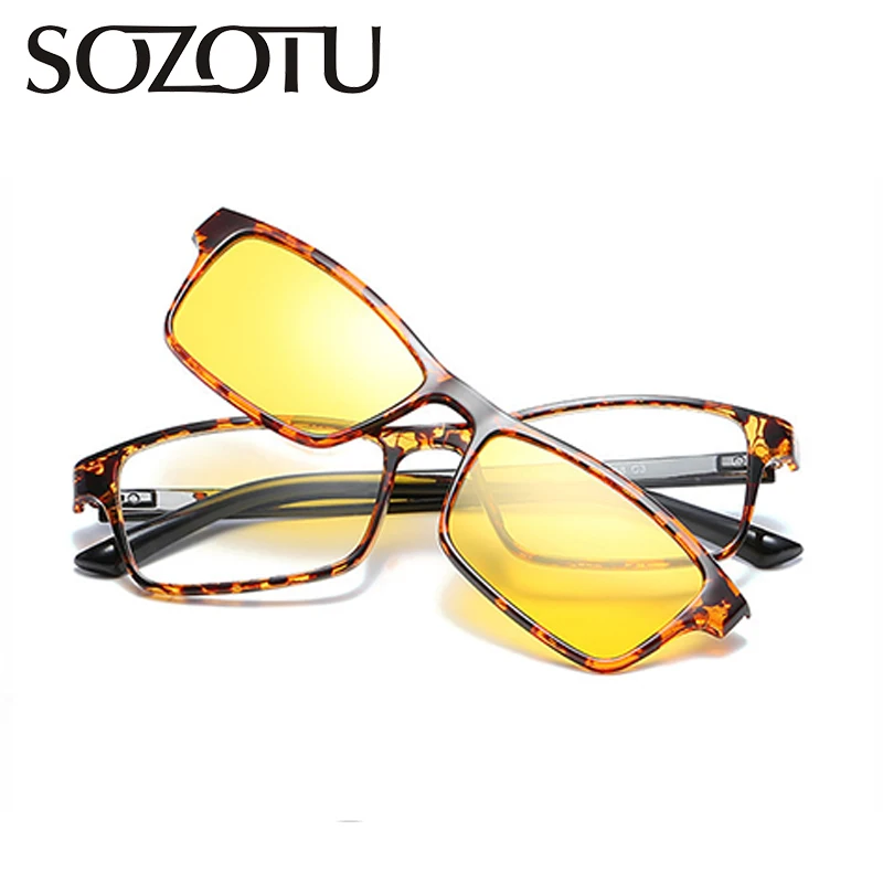 Оптическая оправа для очков для мужчин и женщин, поляризованные солнцезащитные очки на магнитах, очки для близорукости, оправа для очков для мужчин и женщин YQ127