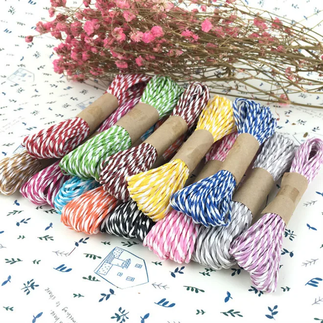 

10M/Lot Width 2MM DIY Hand-woven Paper Spell Color Thin Ropes For Gift Packing Scrapbooking Wedding Birthday Party Decoration