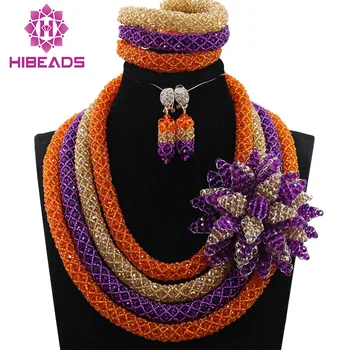 

Beautiful Mix Color African Beads Jewelry Set Indian Bridal Jewelry Set Free Shipping QW1040