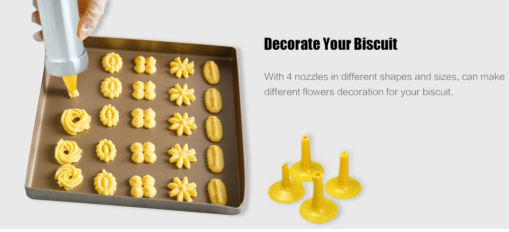Press Cookie Machine Biscuit Maker Cake Decorating Gun Kitchen Tool 20 Moulds
