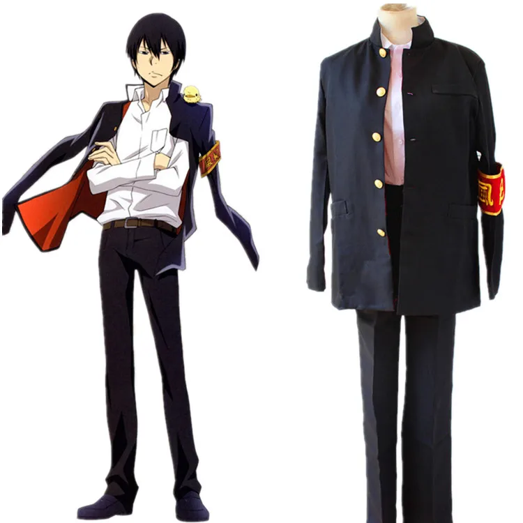 

Hibari Kyoya Costume Anime Katekyo Hitman Reborn Cosplay Uniform Black Coat Jacket Tie Full Set Hibari Cosplay Costume