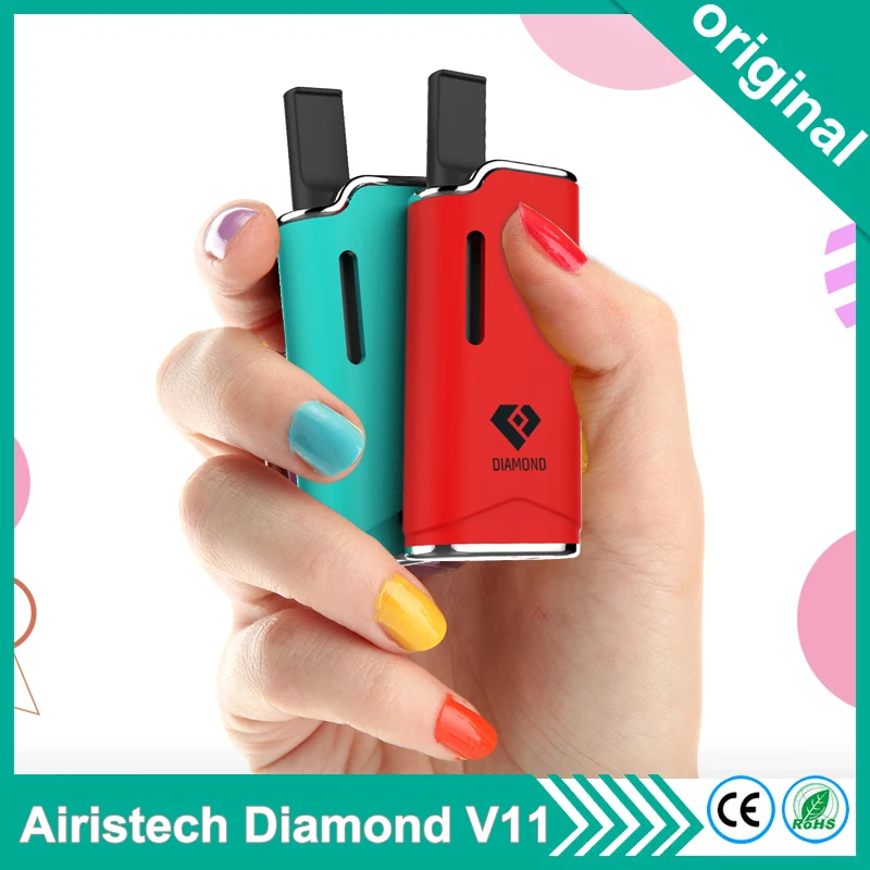 

Original Airistech Diamond v11 kit Mini Portable CBD Vaporizer Box Mod 1.0ohm 650mah battery Magnetic Auto Vape pen