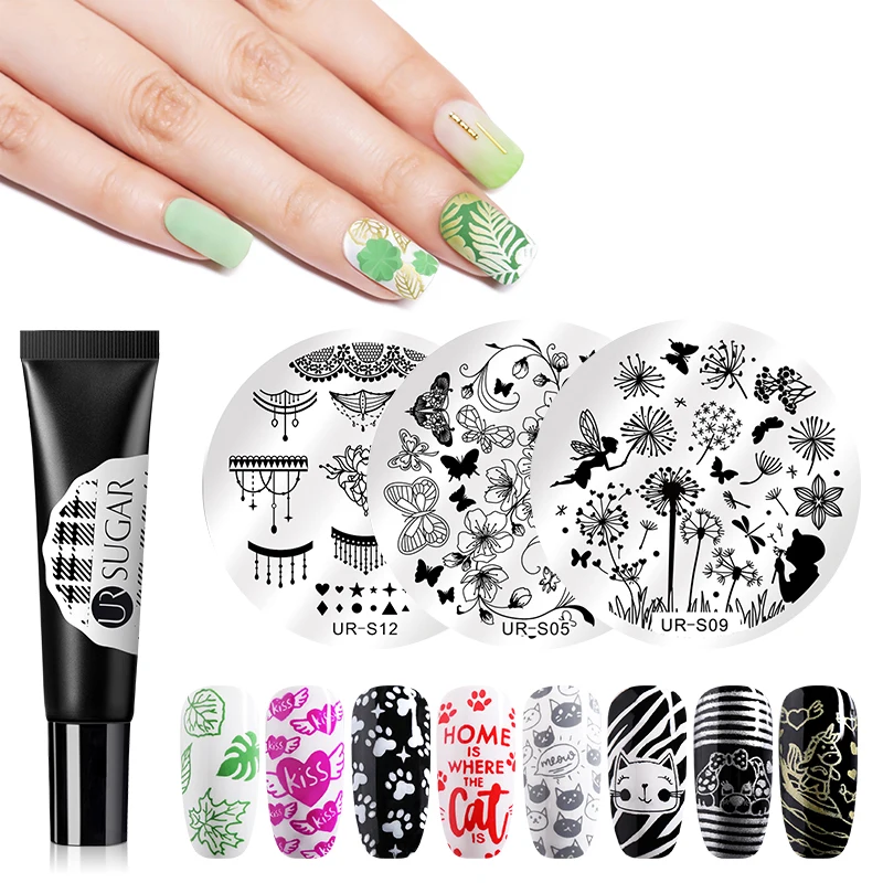 UR SUGAR 8 мл Soak Off Stamping UV светодиодный Гель-лак для ногтей для трафарет для маникюра гель для ногтей штамп шаблон штамповки