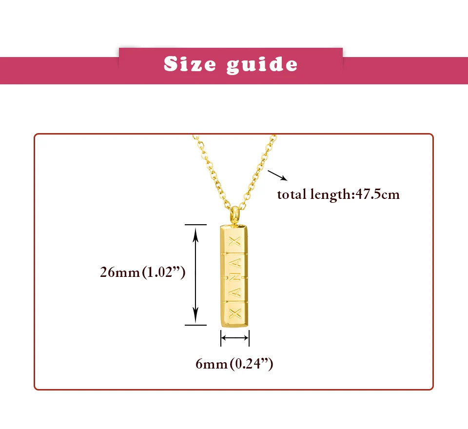 AMORUI модный Xanax вертикальный Pill Bar кулон ожерелье ID нержавеющая сталь Женская цепочка ожерелье s розовый кулон из золота и серебра Колье