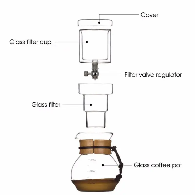 New Percolators Glass Hourglass Coffee Pot 400ml Cold Brew Water Ice New Percolators Glass Hourglass Coffee Pot 400ml Cold Brew Water Ice