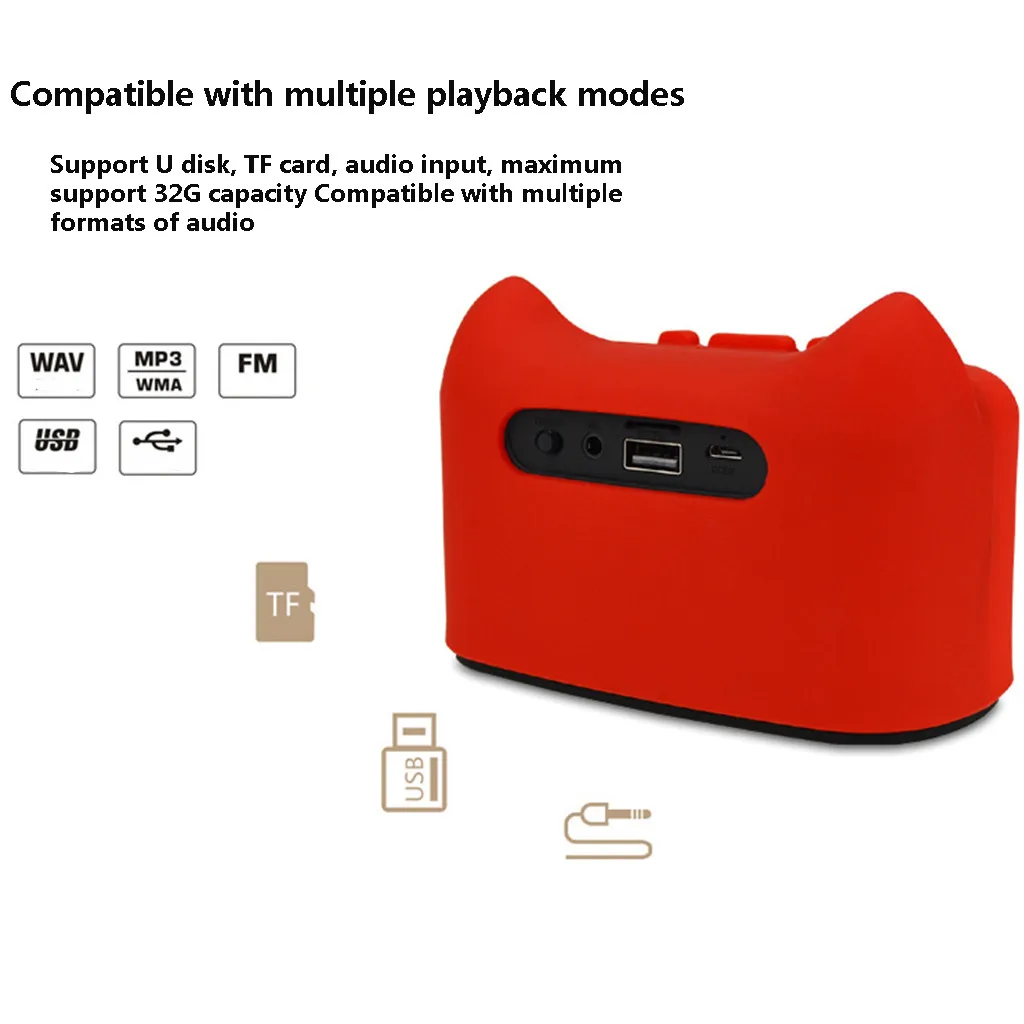 Горячая Портативный SG-09 Bluetooth динамик FM функция TF карта и U диск милый мультфильм с подставкой R0406