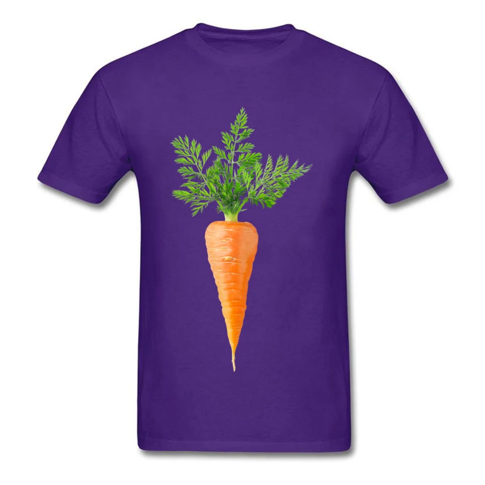 Carrot with big leaves On Sale Short Sleeve Design T Shirts 100% Cotton Crew Neck Men's Tops T Shirt Clothing Shirt Autumn Carrot with big leaves purple
