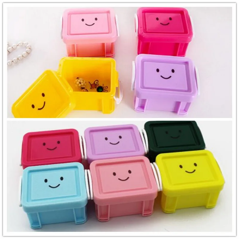 New Arrival Box 6 Colors Mini Candy color Smiley Desktop Supplies Sundries Sorting Box Pill storage box New Arrival Box 6 Colors Mini Candy color Smiley Desktop Supplies Sundries Sorting Box Pill storage box