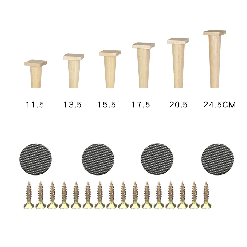 Furniture Legs Wooden Sofa Legs Finished Furniture Feet Replacement Legs Universal Bedside Cabinet Cupboard Dressing 4PCS