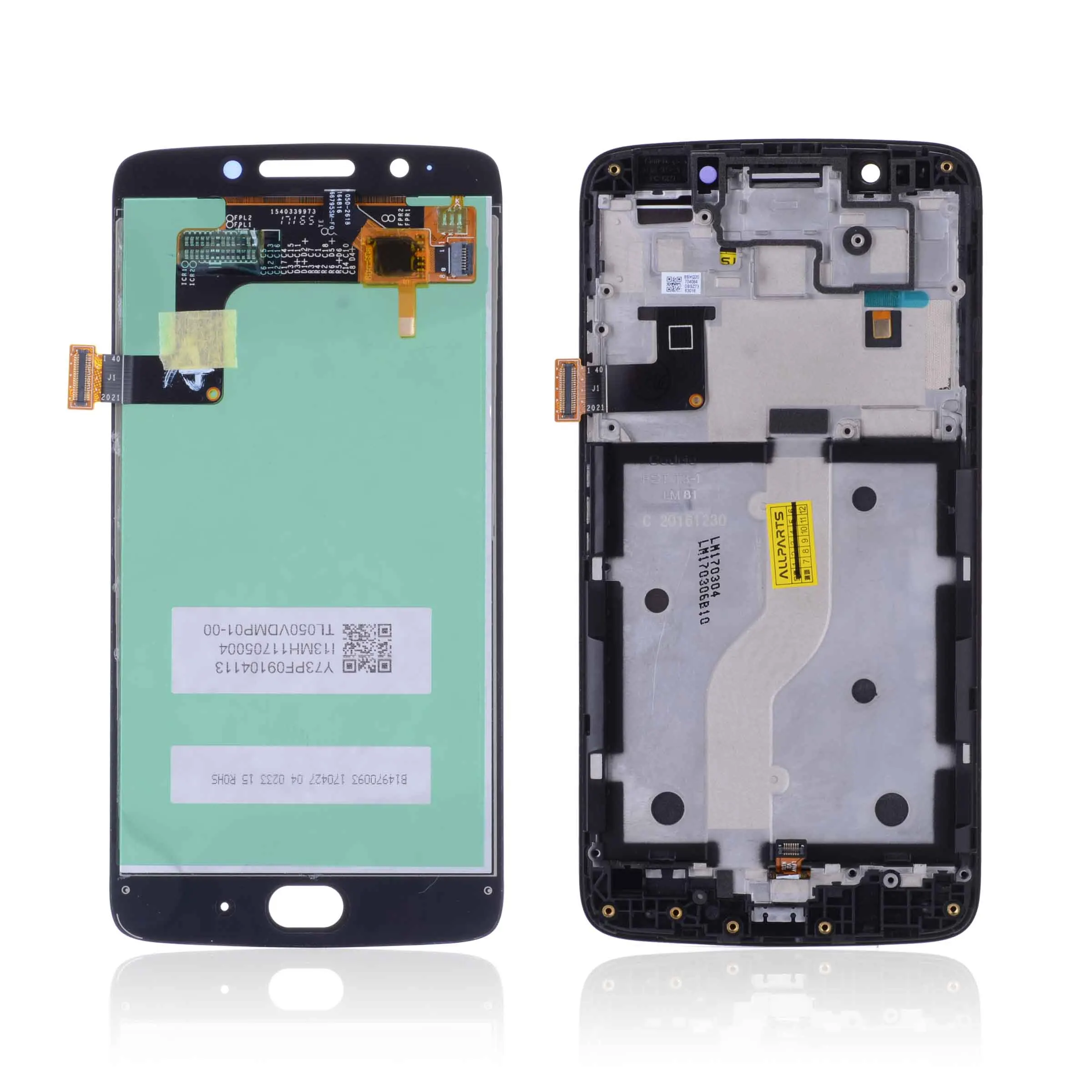 Дисплей для Motorola Moto G5 LCD в сборе с тачскрином на рамке черный золотой XT1672 XT1670 XT1676