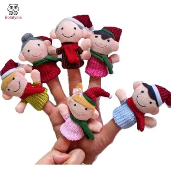 

BOLAFYNIA Christmas family member Children baby Finger Puppet Christmas birthday gift