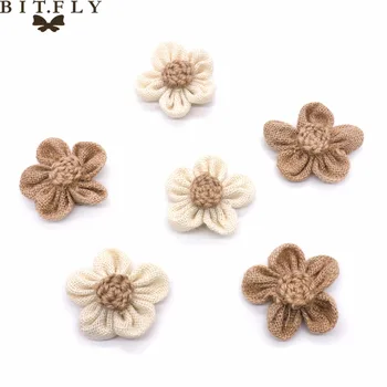 

50pcs/lot diameter 3.14 inch handmade Burlap Flowers Embellishments for Weddings, Hair Accessories, Scrapbooking or Crafts